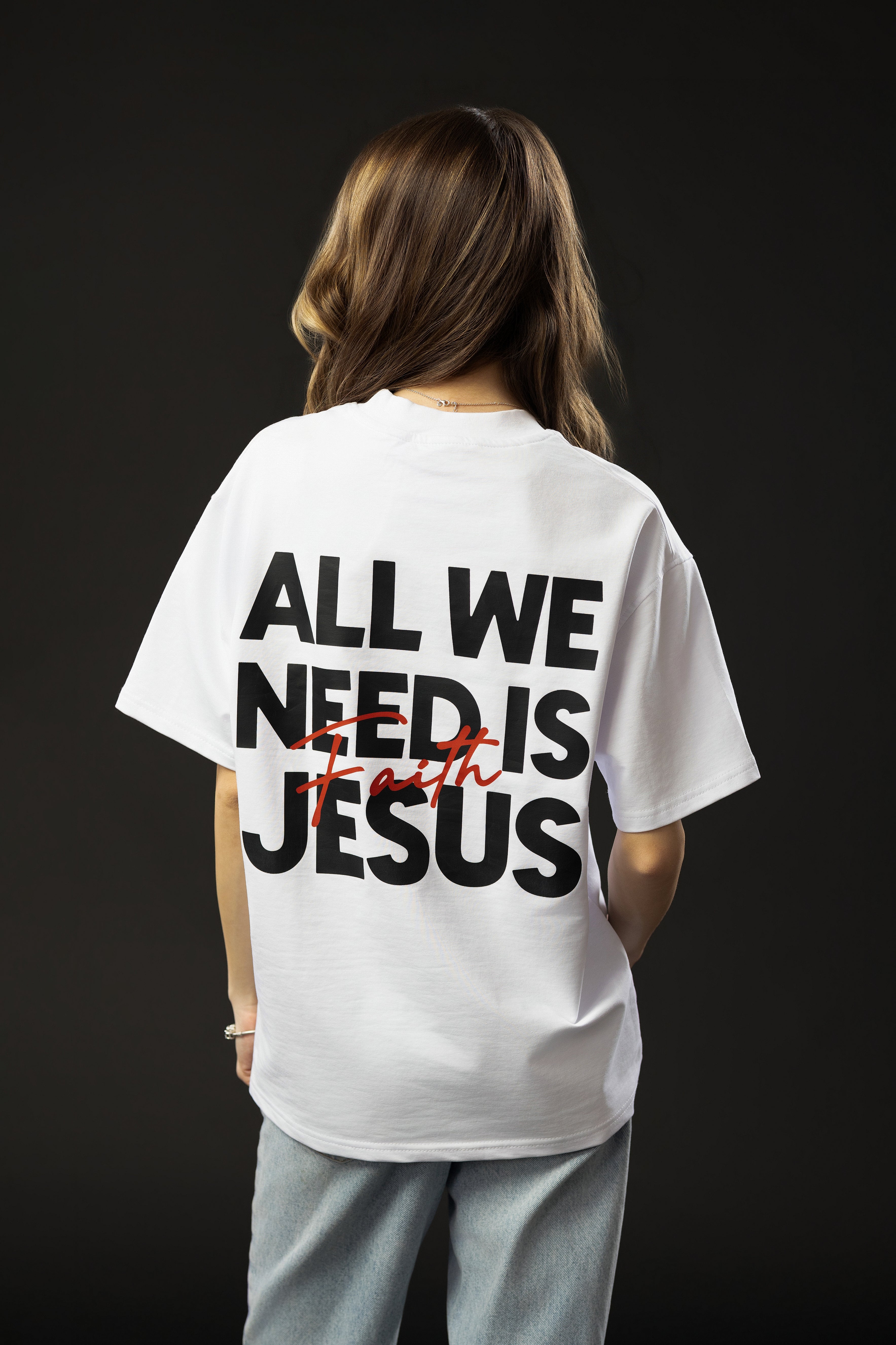 ALL WE NEED IS JESUS White T-shirt