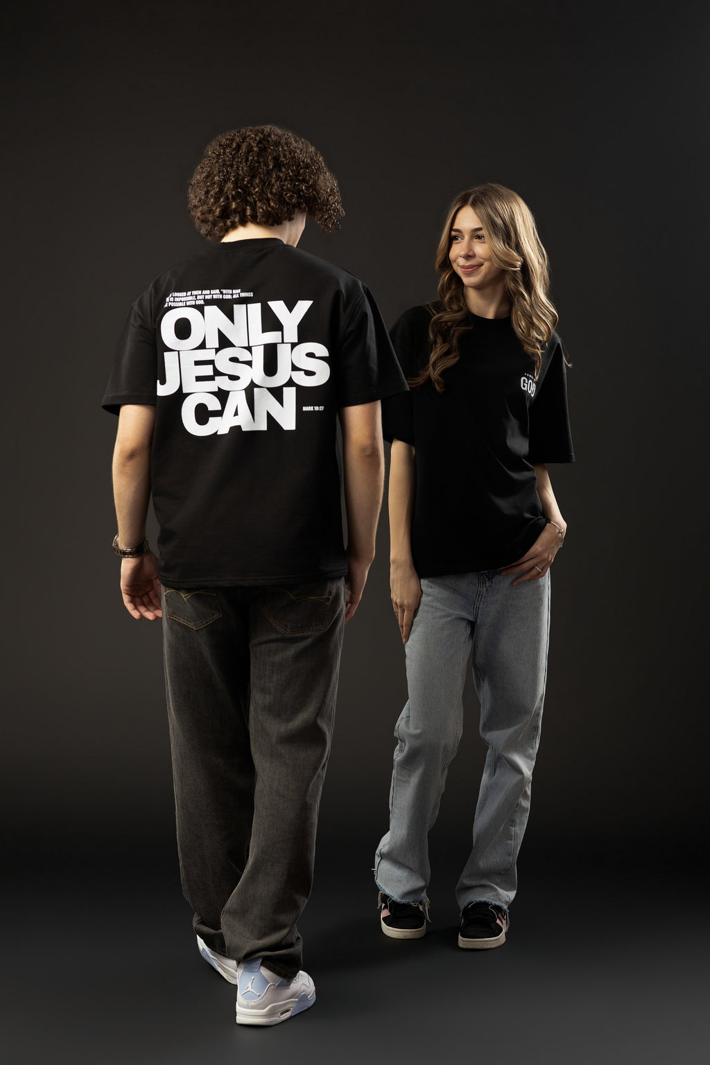 ONLY JESUS CAN Black T-shirt